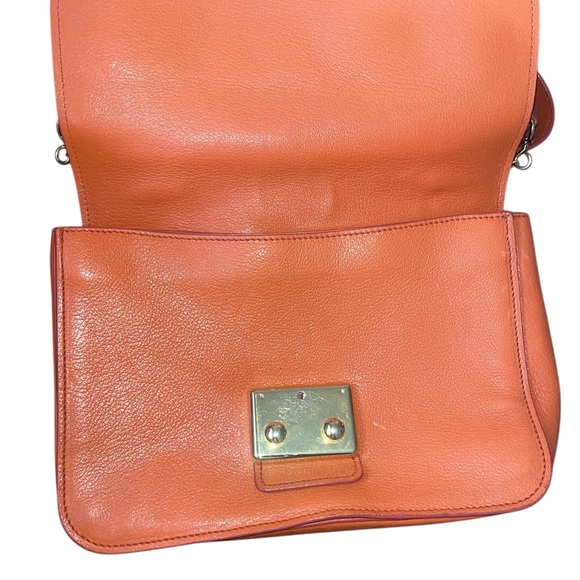 Miu Miu Orange Madras Leather Push Lock Flap Top Handle Bag - Picture 3 of 9